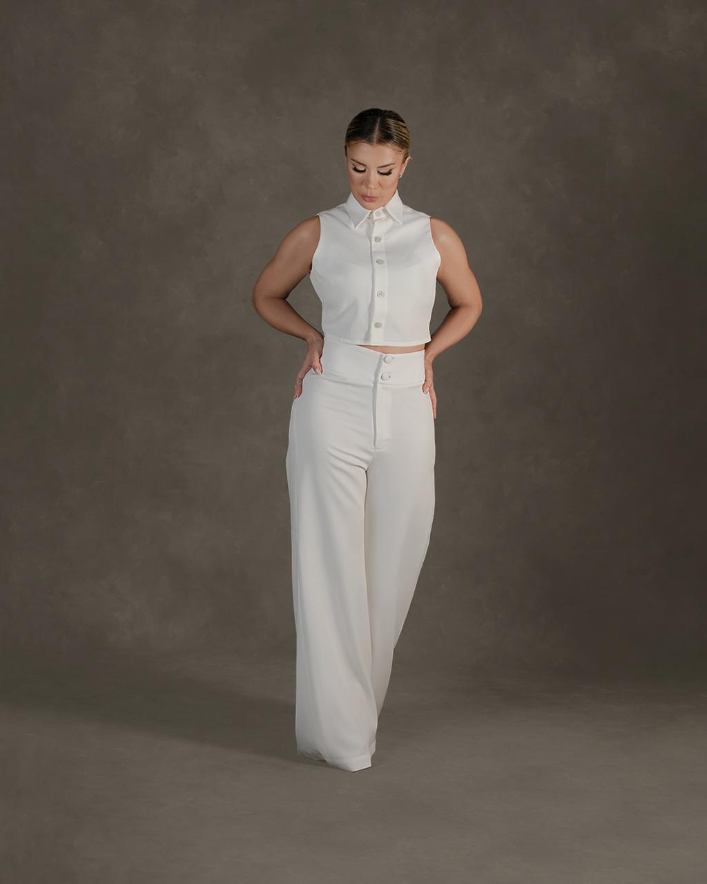 Calça infinity white and cropped infinity white