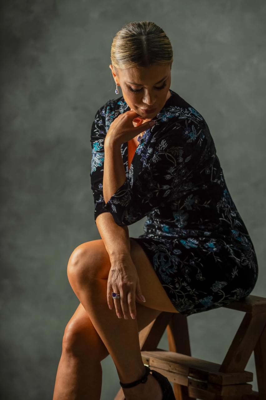 Dress infinity blue flowers